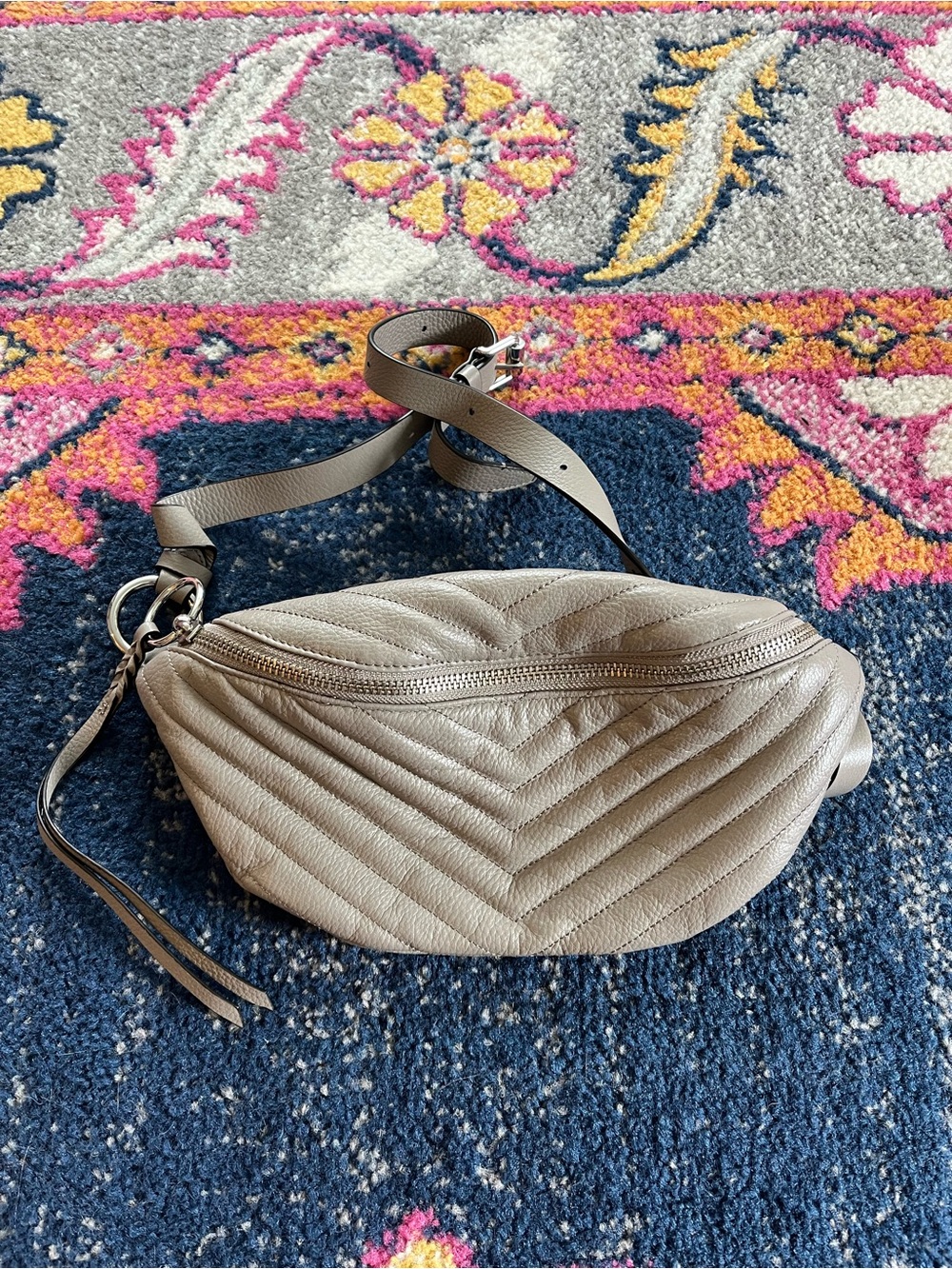 Rebecca Minkoff Quilted Leather Waist Bag in Taupe - Crossbody Belt Bag